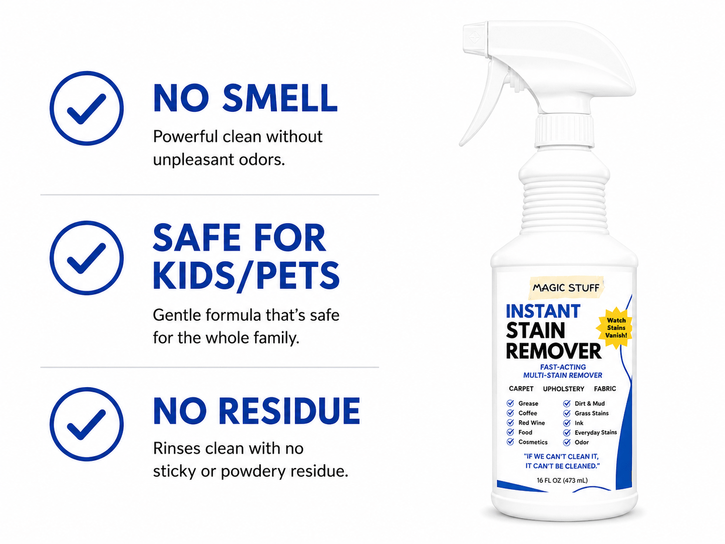 Magic Stuff® Instant Stain Remover - The Magic Stuff Company